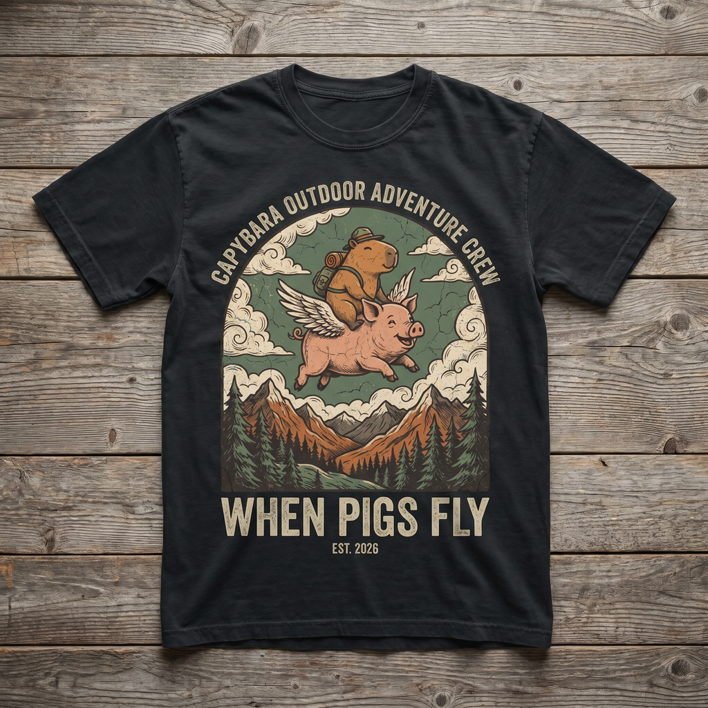 When Pigs Fly Tee - Black