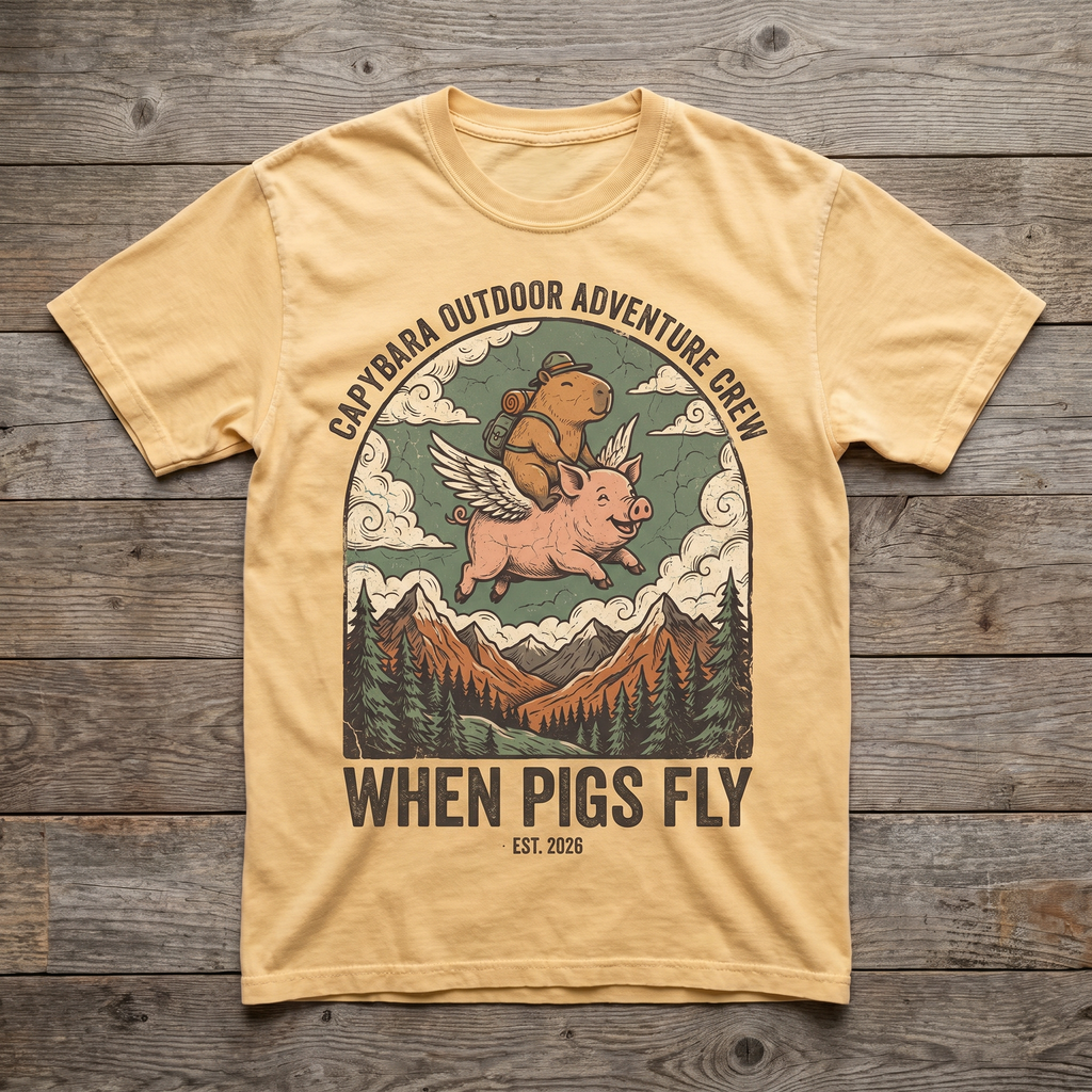 When Pigs Fly Tee - Vegas Gold
