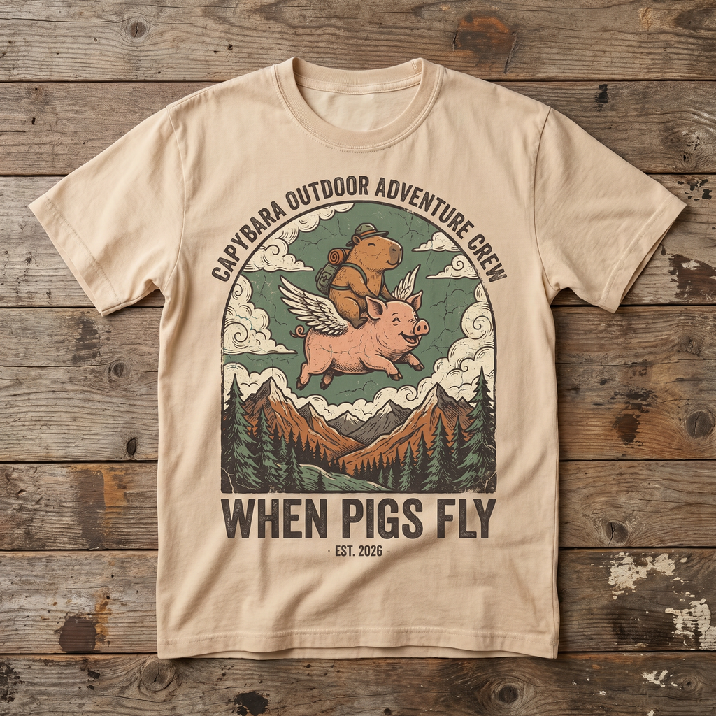 When Pigs Fly Tee - Natural
