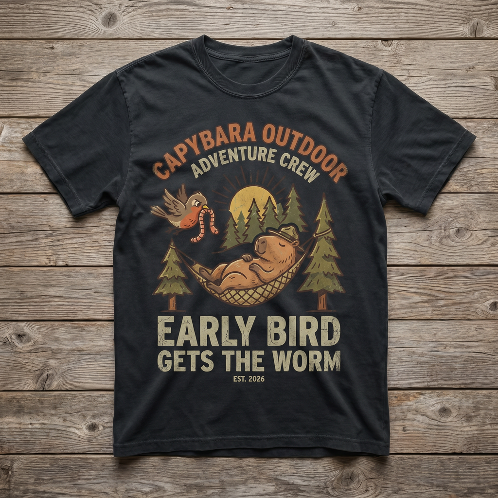 Early Bird Gets The Worm Tee - Black
