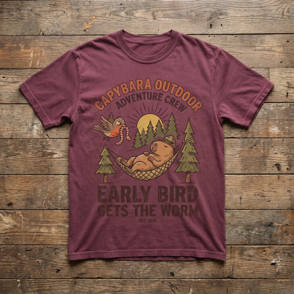 Early Bird Gets The Worm Tee - Maroon