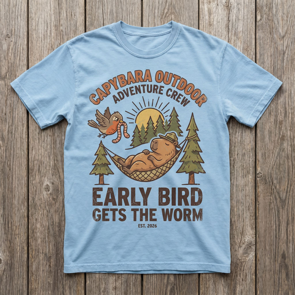 Early Bird Gets The Worm Tee - Light Blue