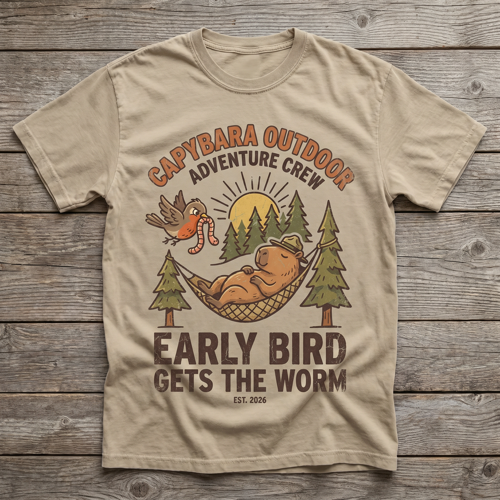 Early Bird Gets The Worm Tee - Sand