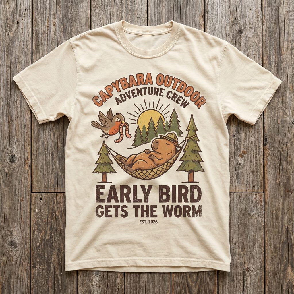 Early Bird Gets The Worm Tee - Natural