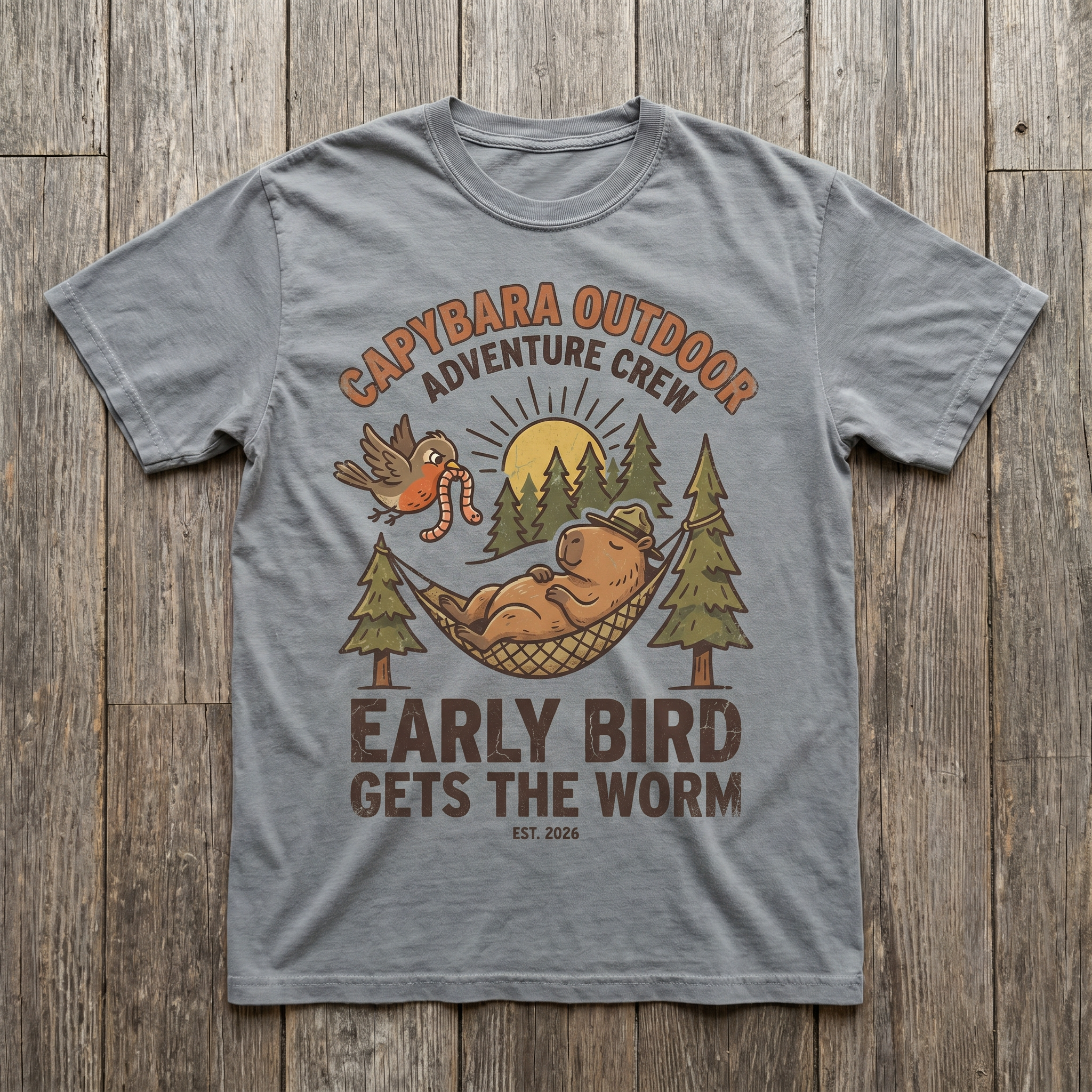 Early Bird Gets The Worm Tee - Sport Grey