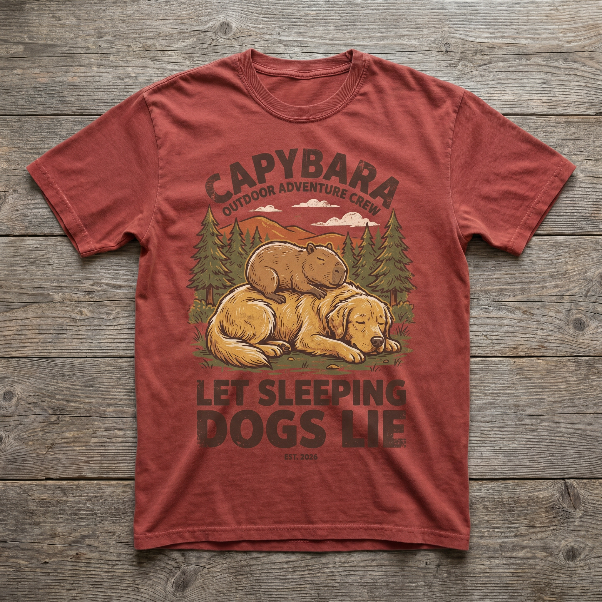 Let Sleeping Dogs Lie Tee - Heather Red