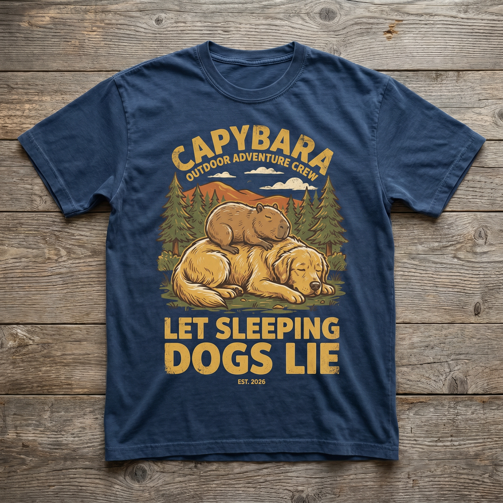 Let Sleeping Dogs Lie Tee - Navy