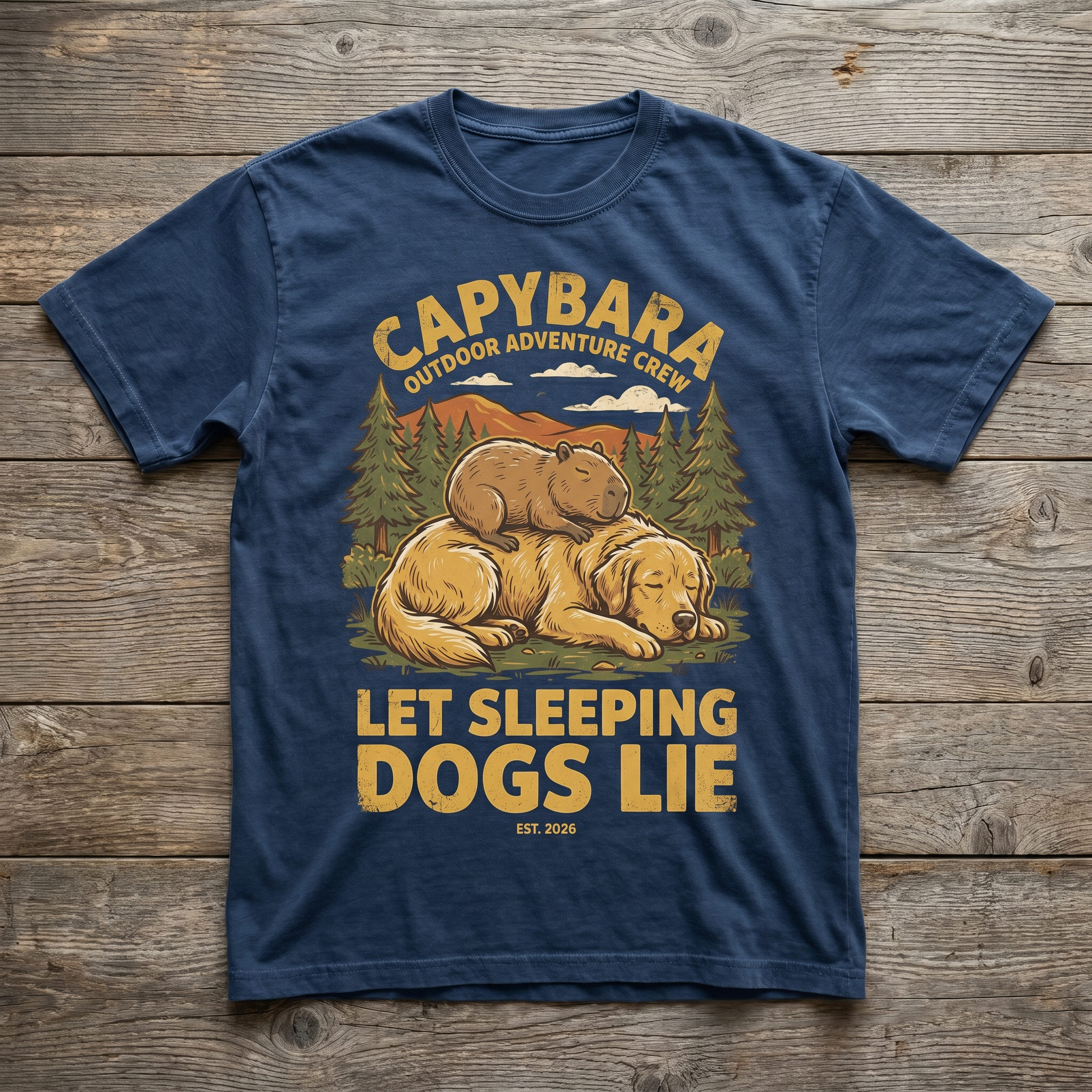 Let Sleeping Dogs Lie Tee - Navy