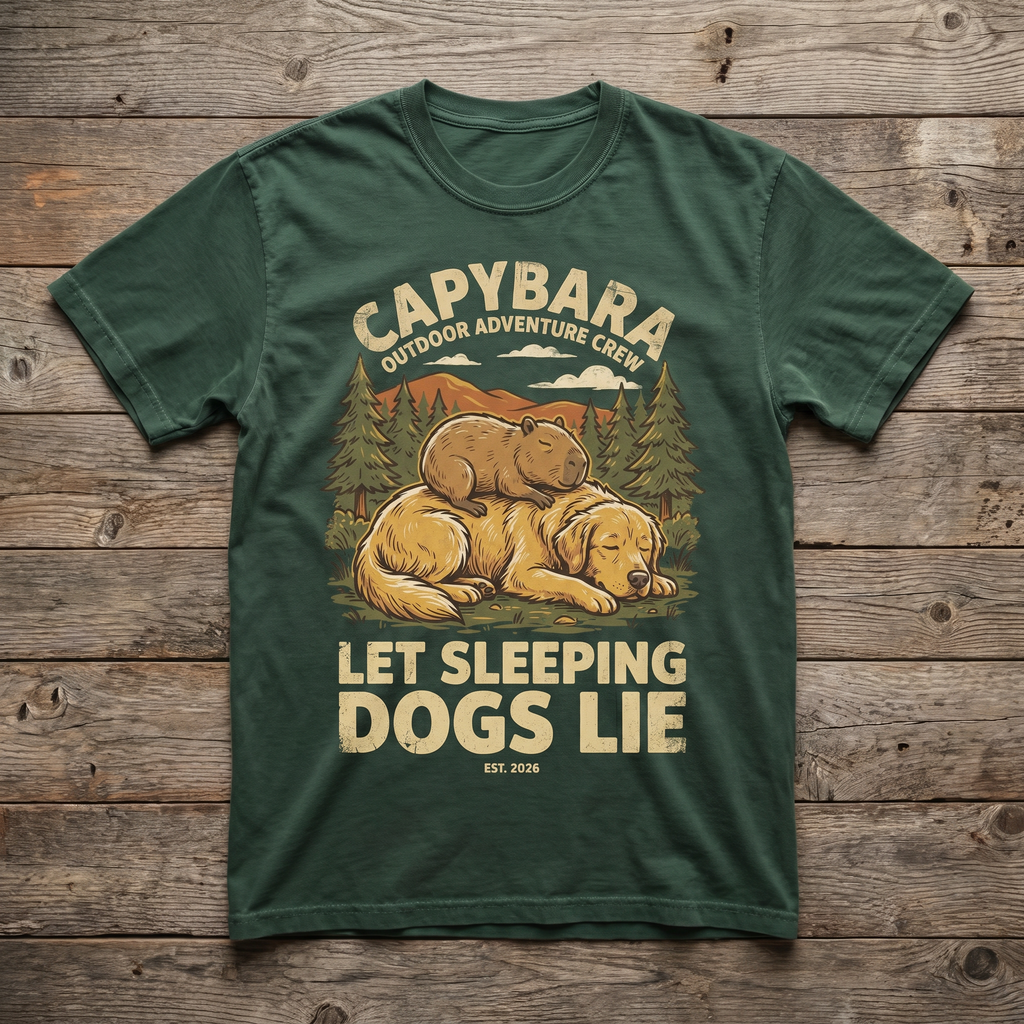 Let Sleeping Dogs Lie Tee - Forest Green