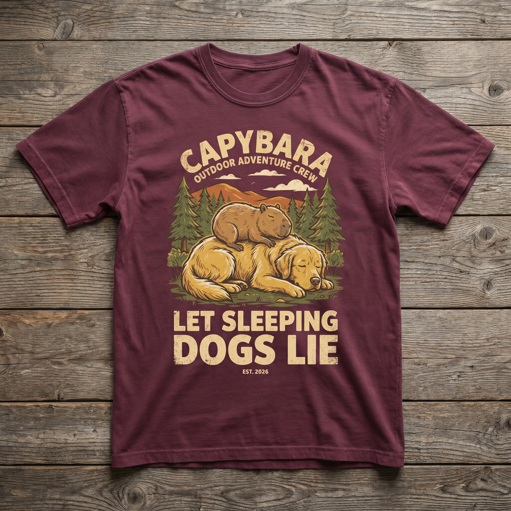 Let Sleeping Dogs Lie Tee - Maroon