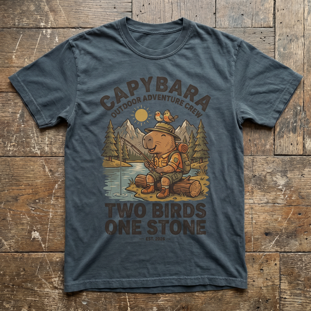 Two Birds One Stone Tee - Charcoal