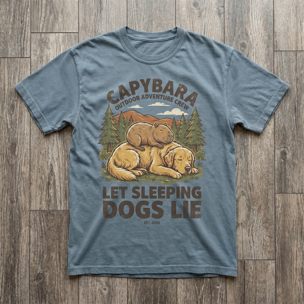 Let Sleeping Dogs Lie Tee - Stone Blue