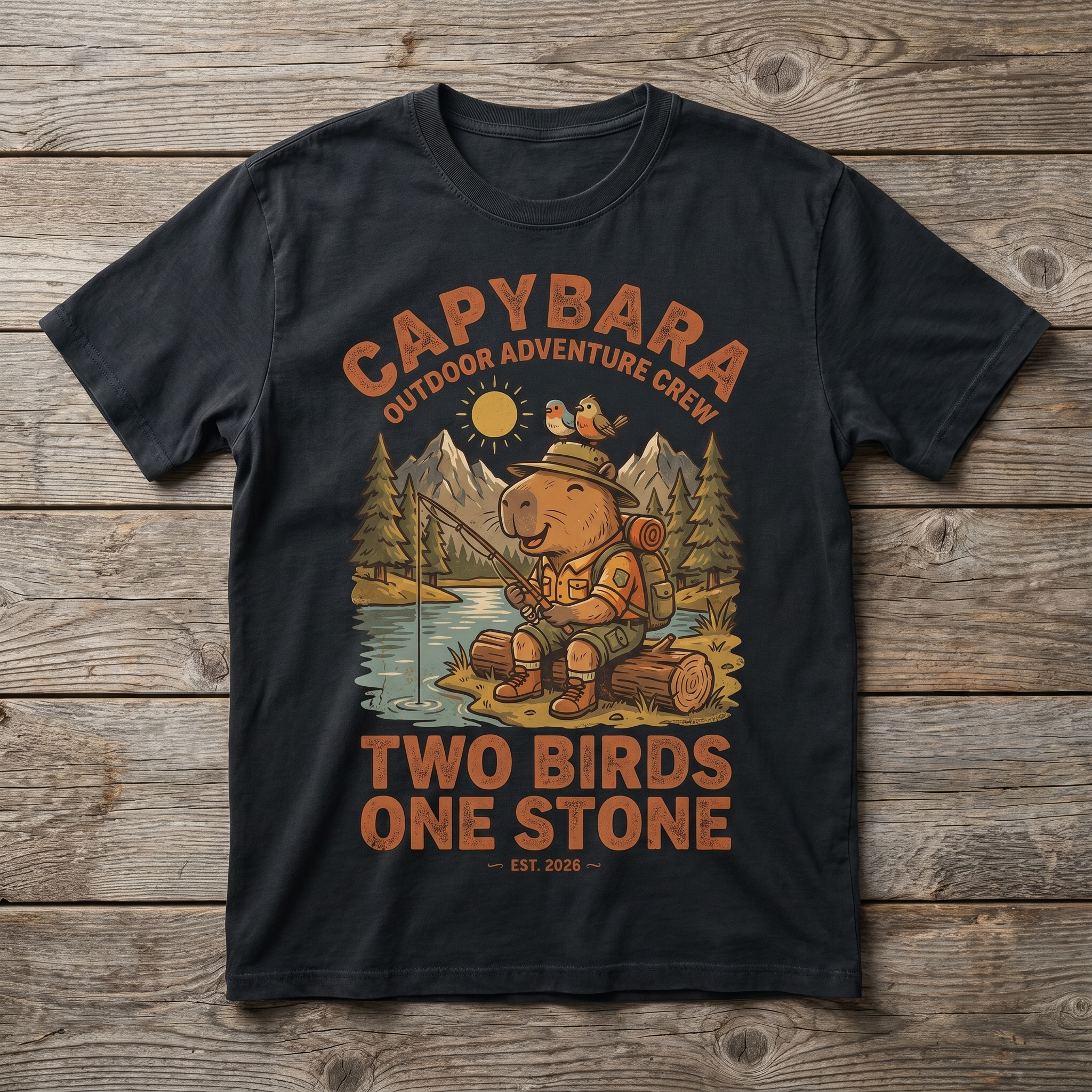Two Birds One Stone Tee - Black