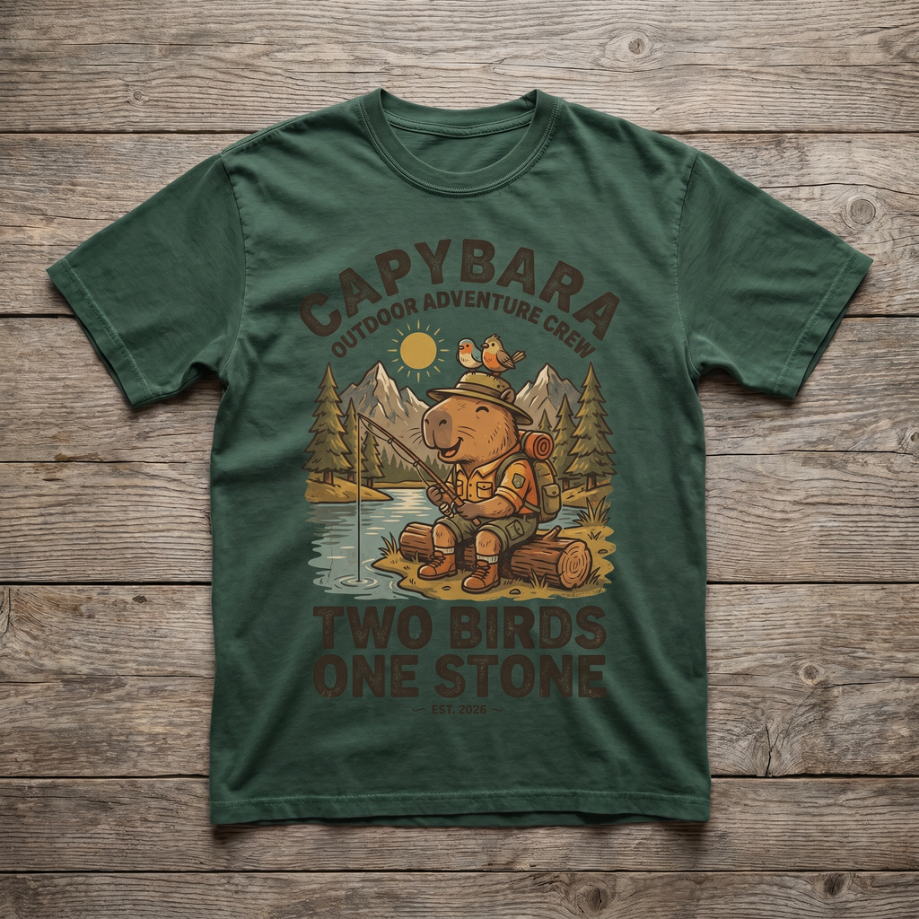Two Birds One Stone Tee - Forest Green