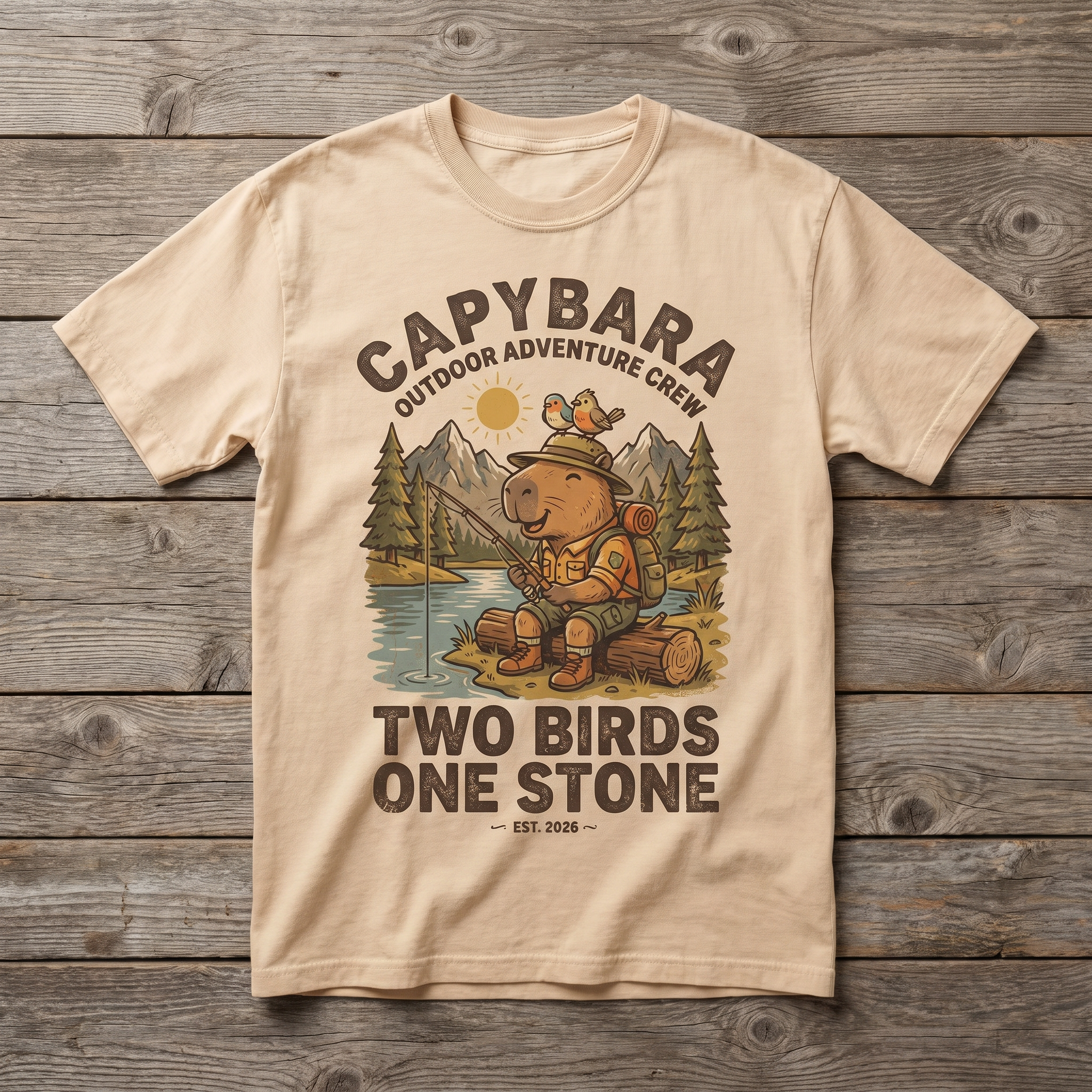 Two Birds One Stone Tee - Natural