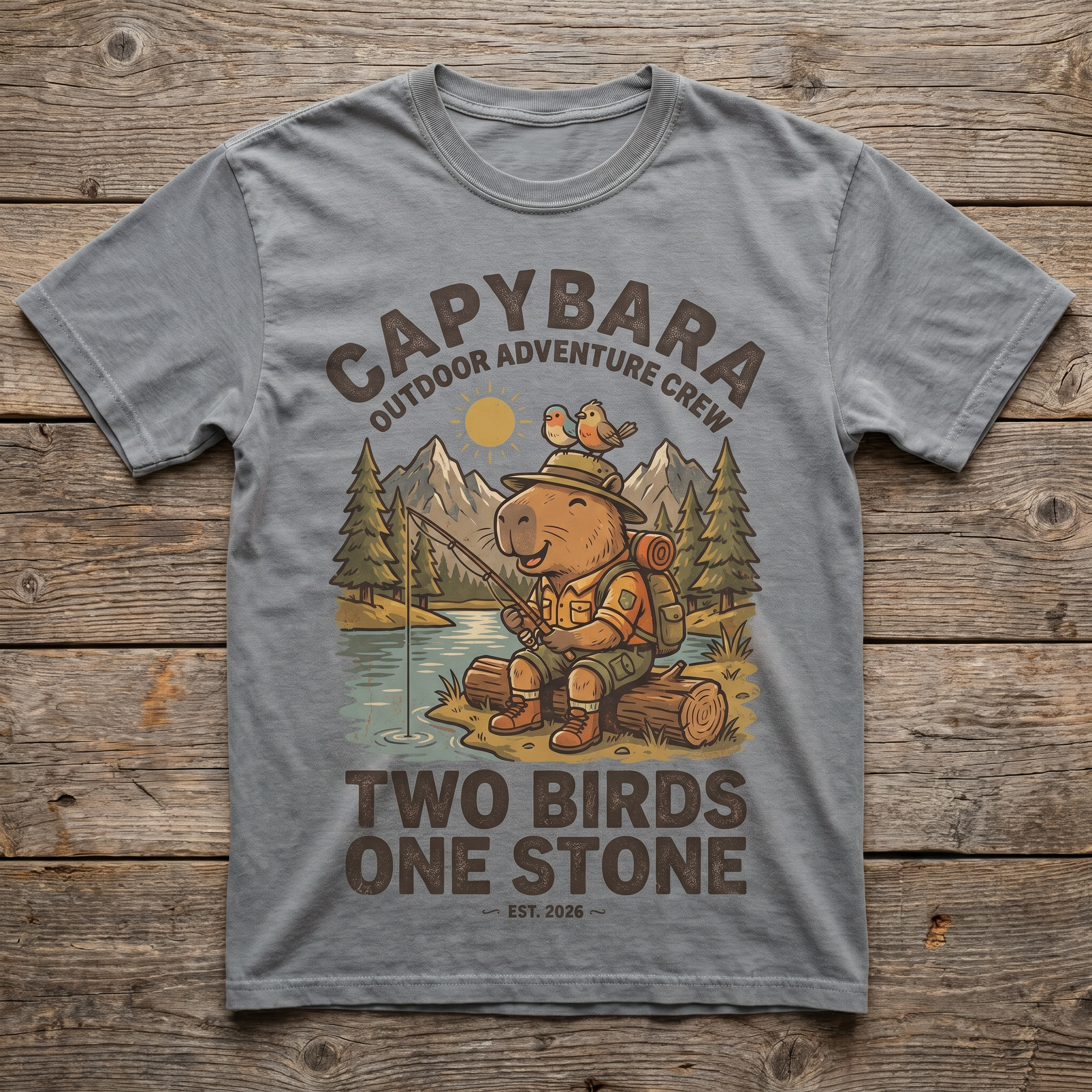 Two Birds One Stone Tee - Sport Grey
