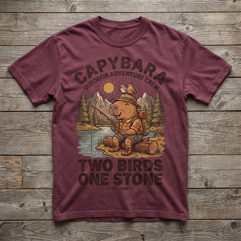 Two Birds One Stone Tee - Maroon