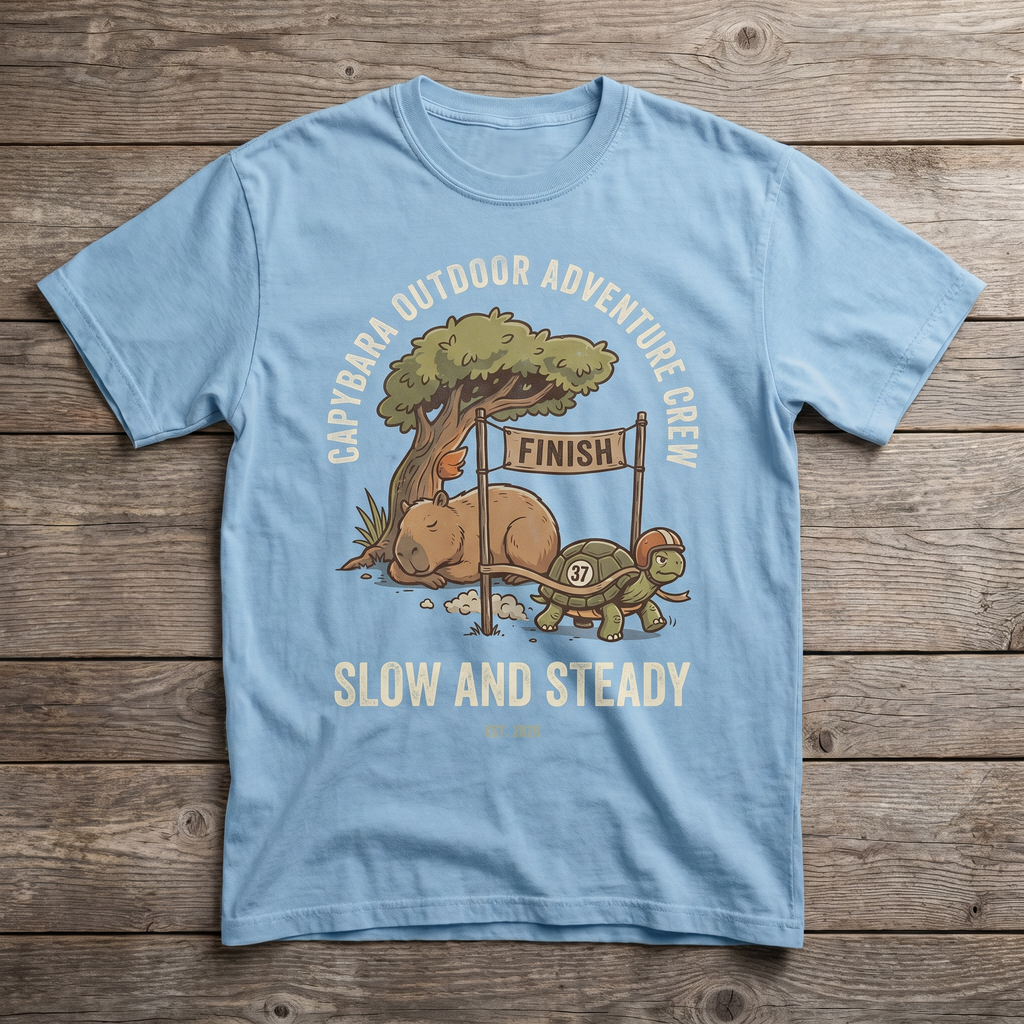 Slow And Steady Tee - Light Blue