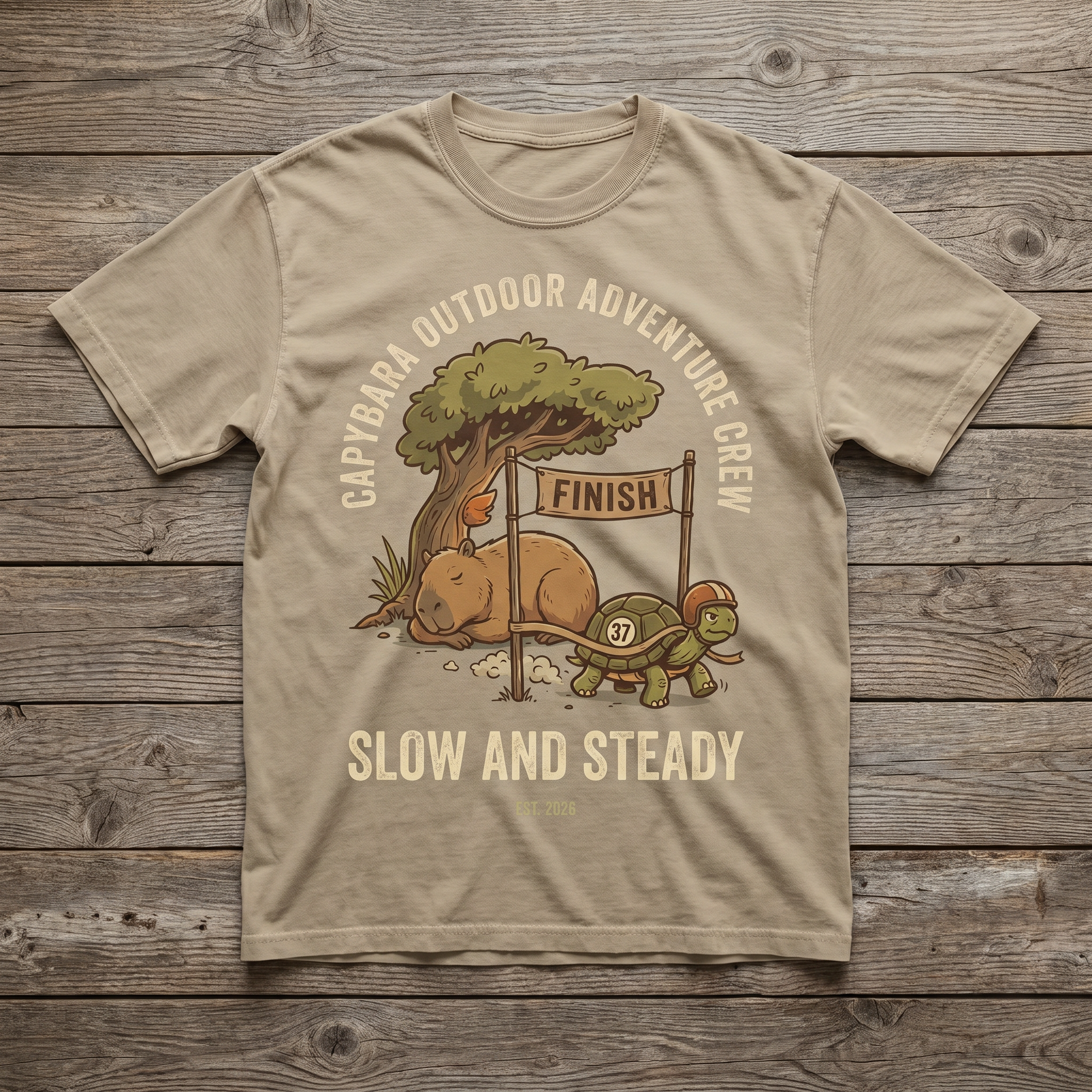 Slow And Steady Tee - Sand