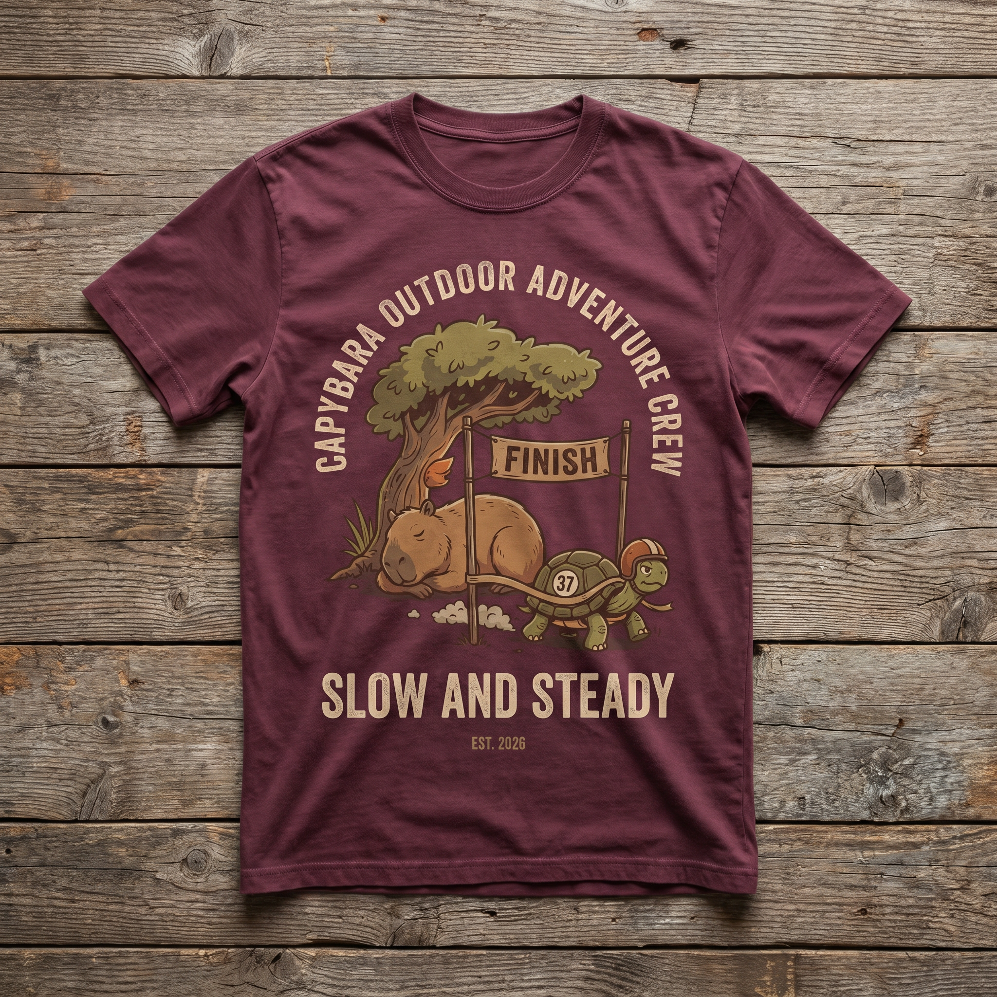 Slow And Steady Tee - Maroon