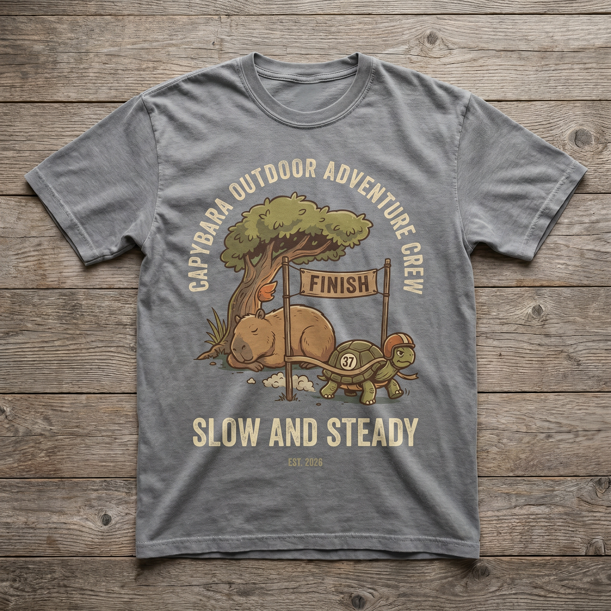 Slow And Steady Tee - Sport Grey